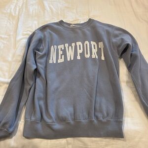 Newport Blue Crewneck Sweater Soft Cotton Casual
